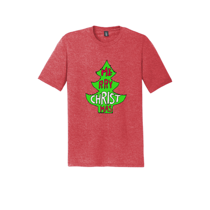  Merry Christmas T-Shirt Christmas Tree Cartoon Red Frost District brand triblend